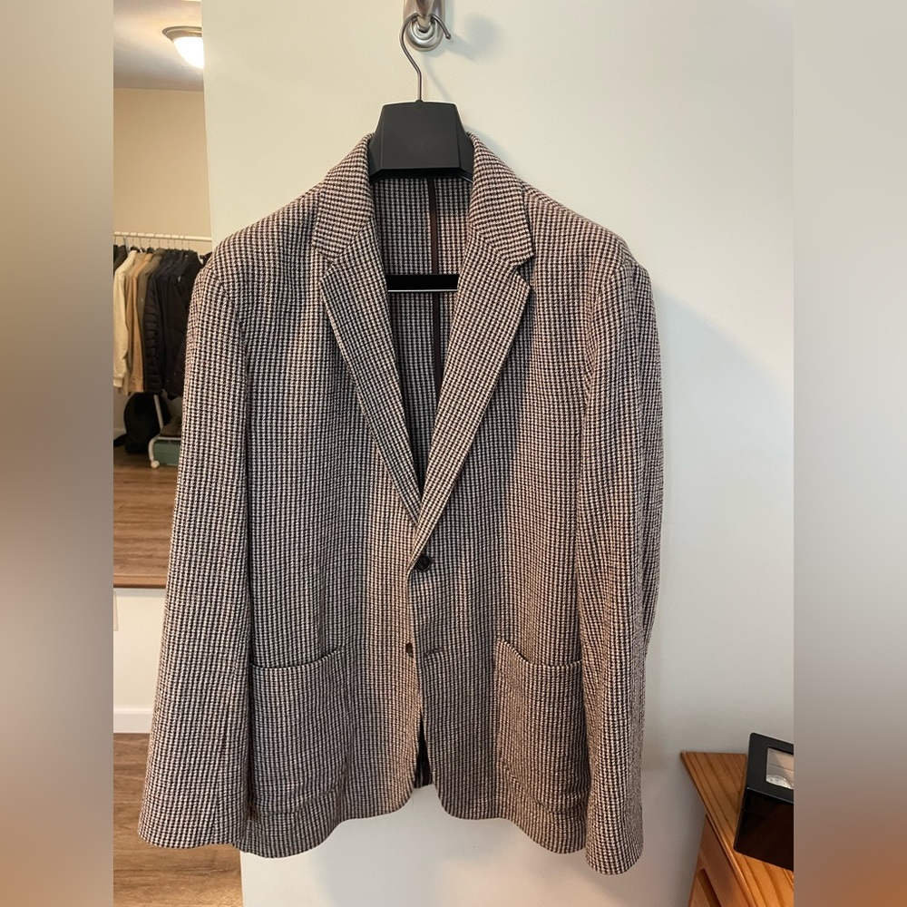 Brown Houndstooth Zara Blazer